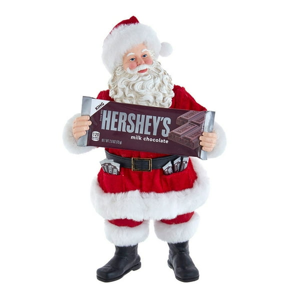 Kurt Adler Fabric Hershey Bar Santa Christmas Figurine, 10in