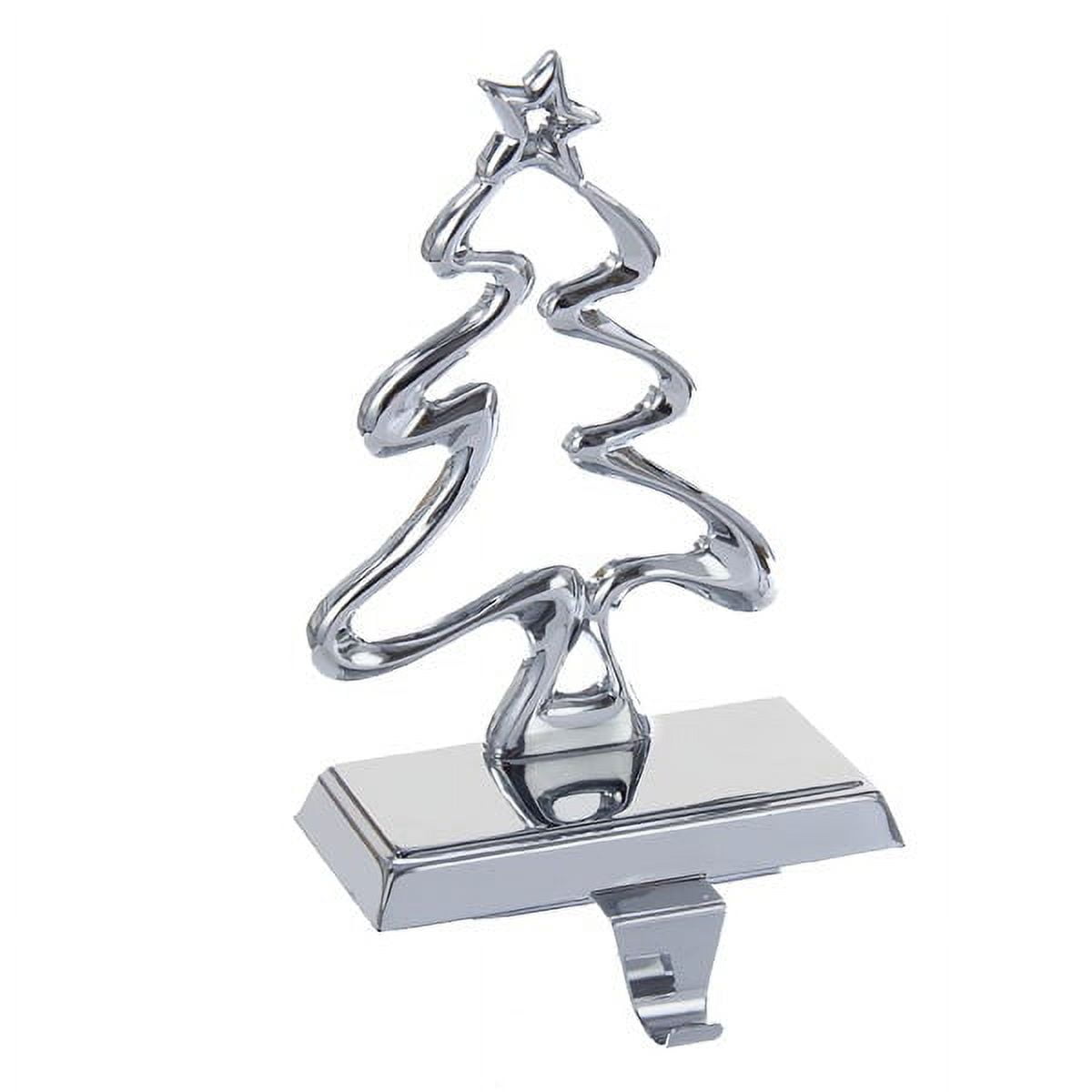 7.5-Inch Silver Metal Christmas Tree Stocking Holder