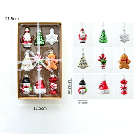 Kurt Adler Miniature Ornaments and Treetop, Set of 16