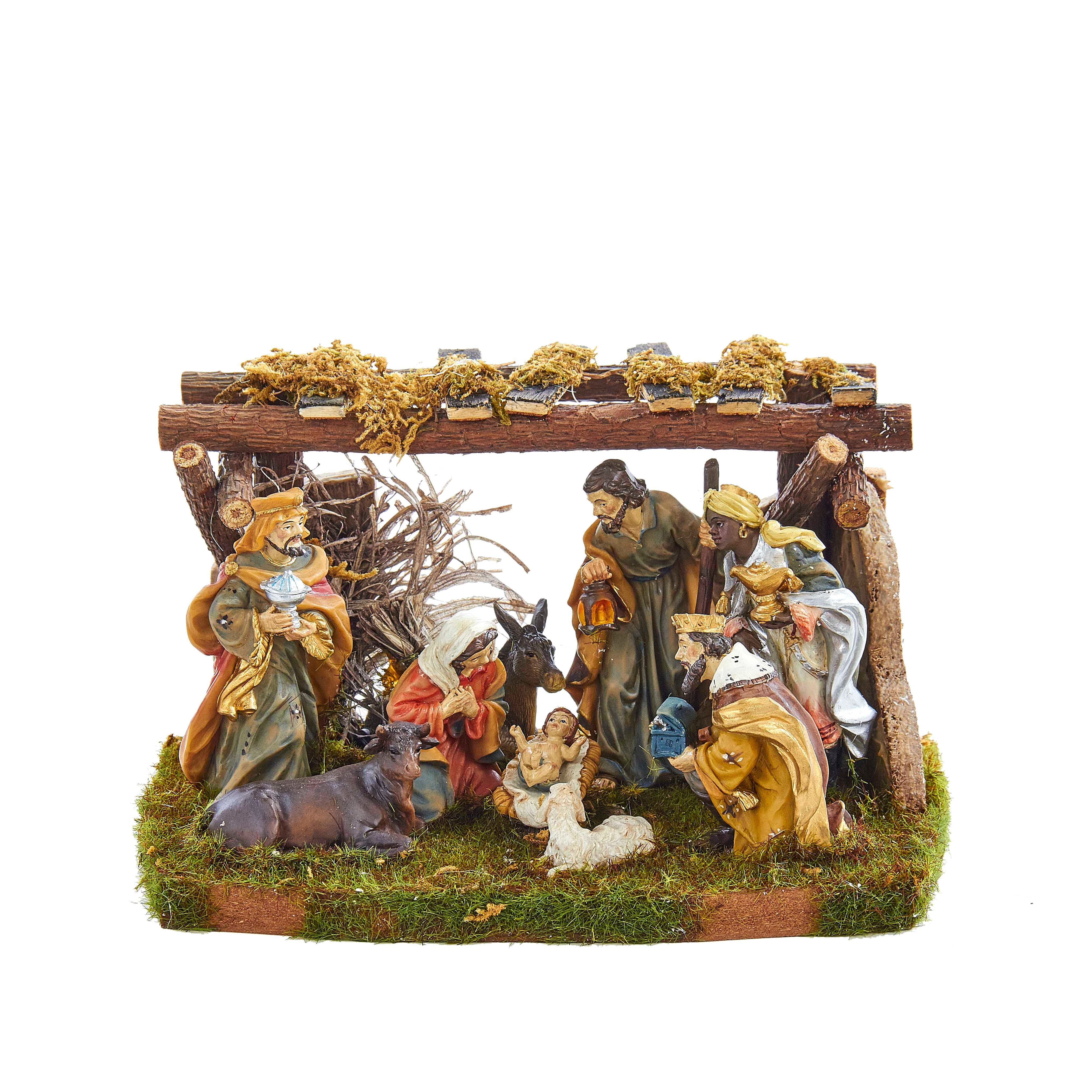 Kurt Adler Nativity Set with 9 Figures and Stable - Walmart.com
