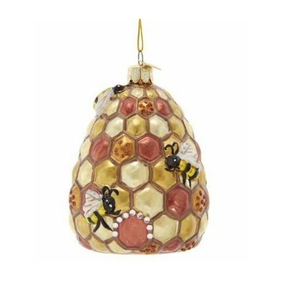 Kurt Adler Noble Gems Glass Bee-Hive Ornament  Whimsical Holiday Decoration