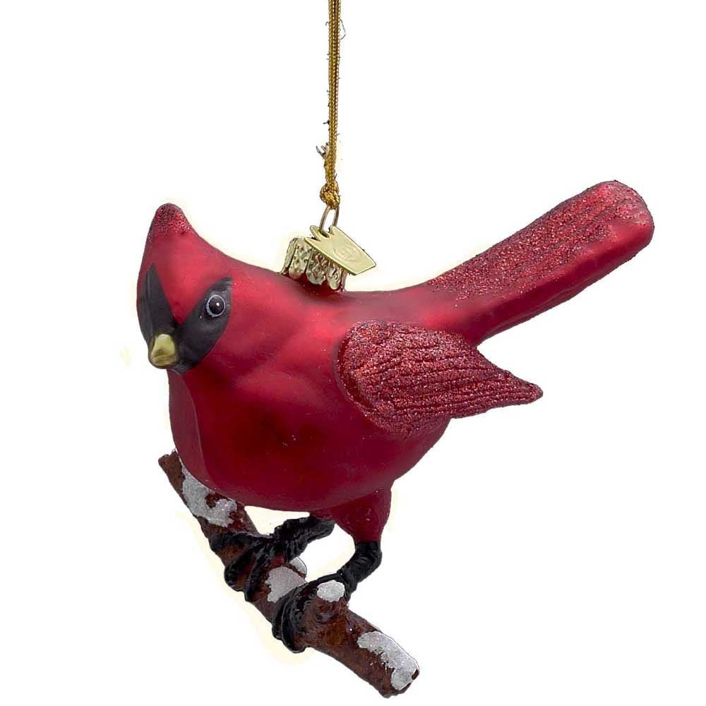 Glass Cardinal Christmas Ornament