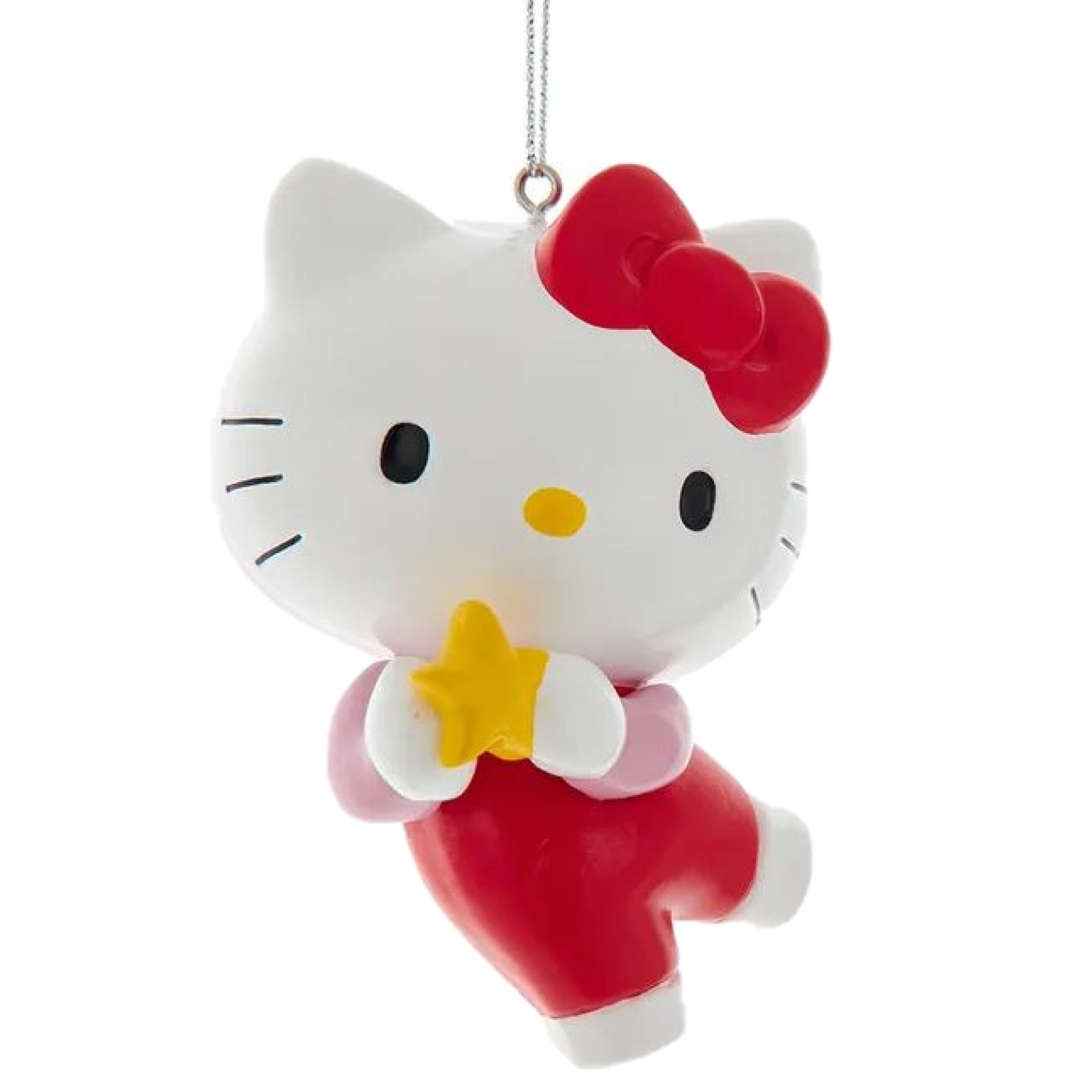 Hello Kitty Red and White Plastic Christmas Ornament with Star