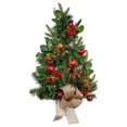thumbnail image 1 of Kurt Adler Pre-Lit Battery Operated Decorative Berries and Pomegranate Christmas Wall Tree, 22in, 1 of 7