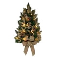 thumbnail image 1 of Kurt Adler Pre-Lit Battery Operated Decorative Christmas Wall Tree with Bow, Champagne, 22in, 1 of 1