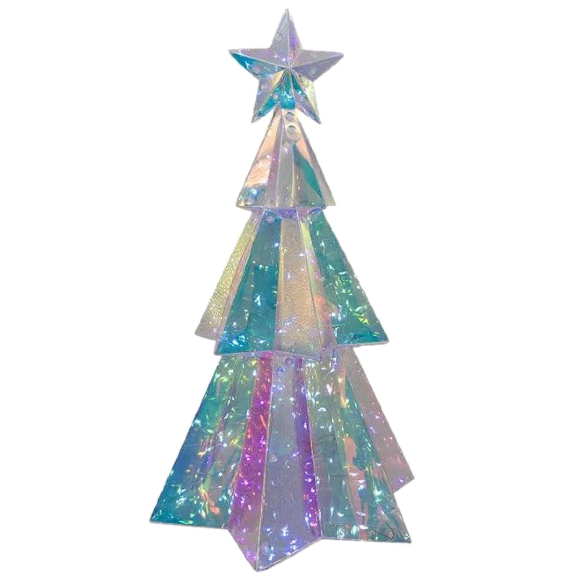 Kurt S. Adler TR3277 15 in. Battery-Operated Lighted Magical Iridescence Holographic Tabletop Christmas Tree