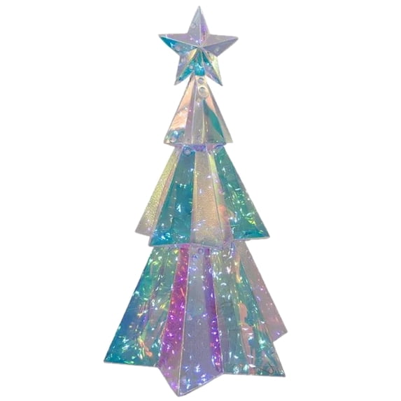 Kurt S. Adler TR3277 15 in. Battery-Operated Lighted Magical Iridescence Holographic Tabletop Christmas Tree