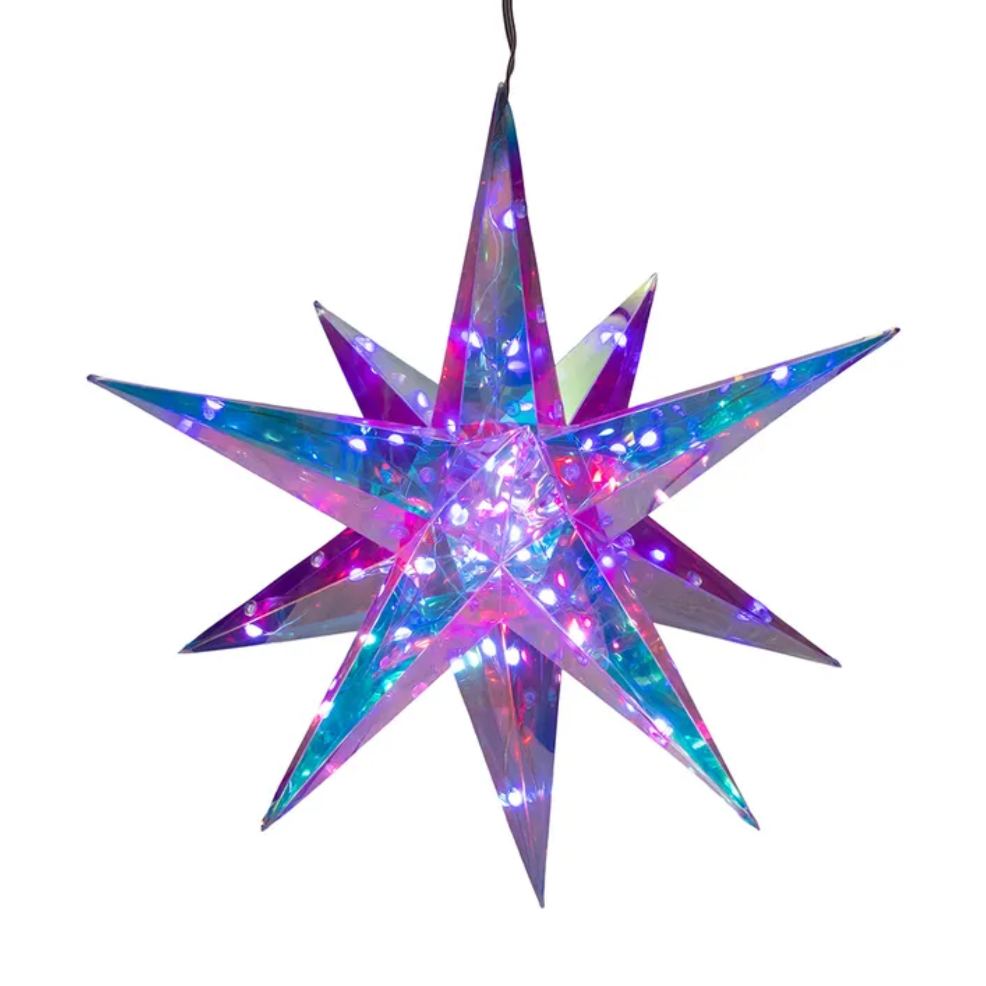 Kurt Adler Pre-Lit RGB Smart LED Holographic Starburst, 13.25in