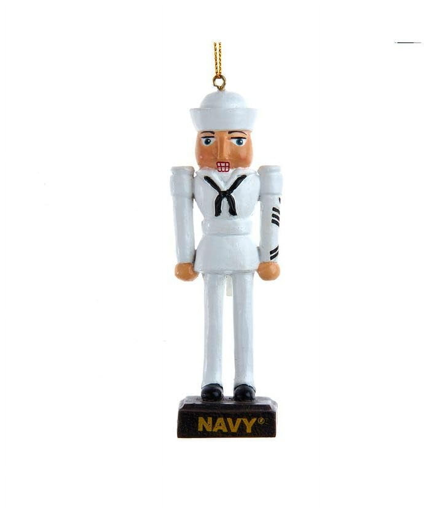 White and Black Resin Navy Sailor Nutcracker Ornament