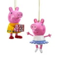 thumbnail image 1 of Kurt Adler Set/2 Peppa Pig Ballerina Christmas Tree Ornaments, 1 of 4