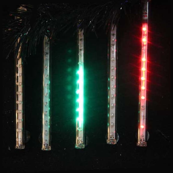 Snowfall - Set of 5 Double-Sided 33.5" LED Christmas Icicle Light Tubes - Multi