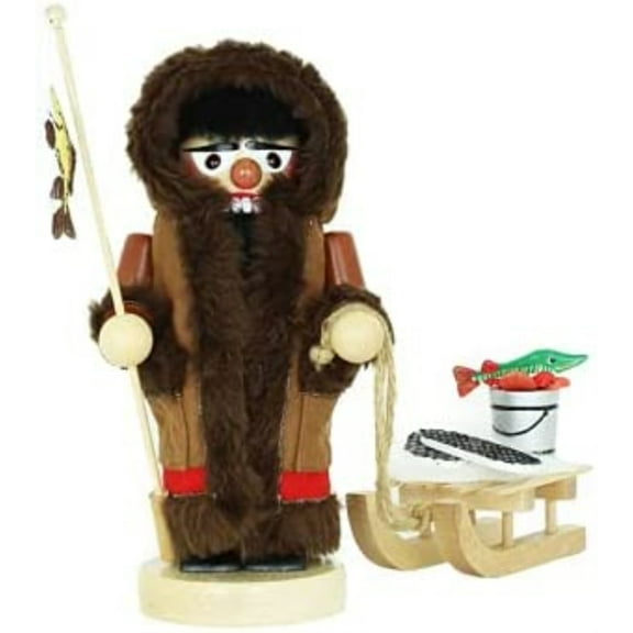 Kurt Adler Steinbach Wooden Chubby Nutcracker, Eskimo with Sleigh