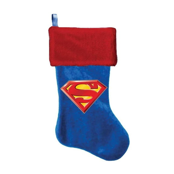 Kurt Adler 19-Inch Superman Logo Applique Christmas Stocking DC Comics Holiday Dcor
