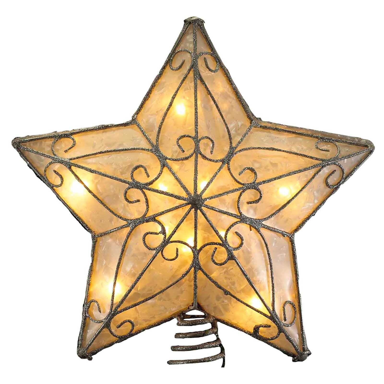 Kurt Adler Trimmed Capiz Star Tree Topper
