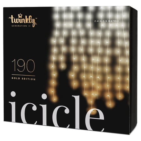 Kurt Adler Twinkly™ 190-Light AWW LED Icicle Light Set