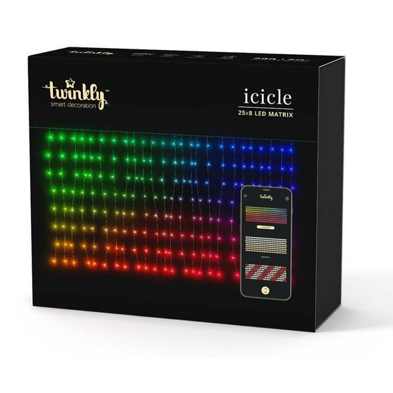 Kurt Adler Twinkly™ LED 25-Drop 200-Light Icicle App Controlled Light Set