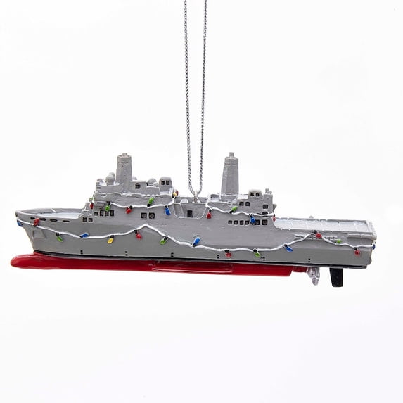 Kurt Adler U.S. Navy with Christmas Lights Ornament 4.5"