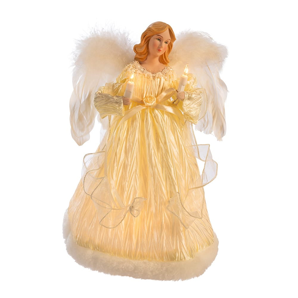 Kurt S. Adler Ivory & Gold UL 10-Light Angel Tree Topper (12 in