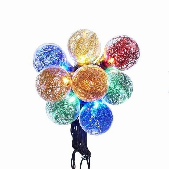 Kurt Adler UL 10-Light LED Tinsel A19 Multi Light Set