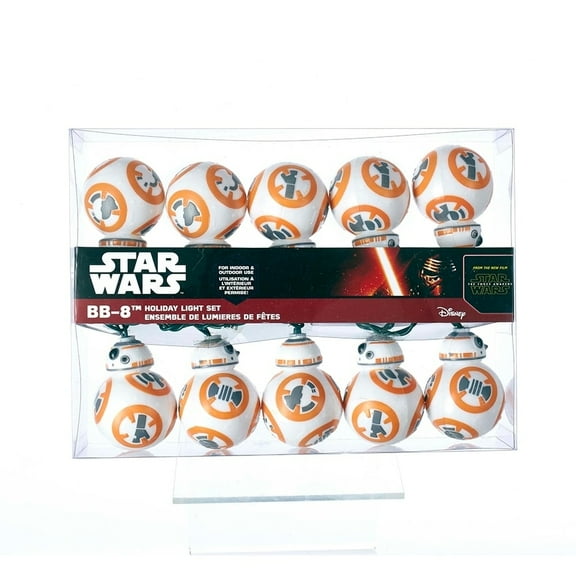 Kurt Adler 10-Light Star Wars BB-8 LED String Light Set UL-Listed Holiday Decoration