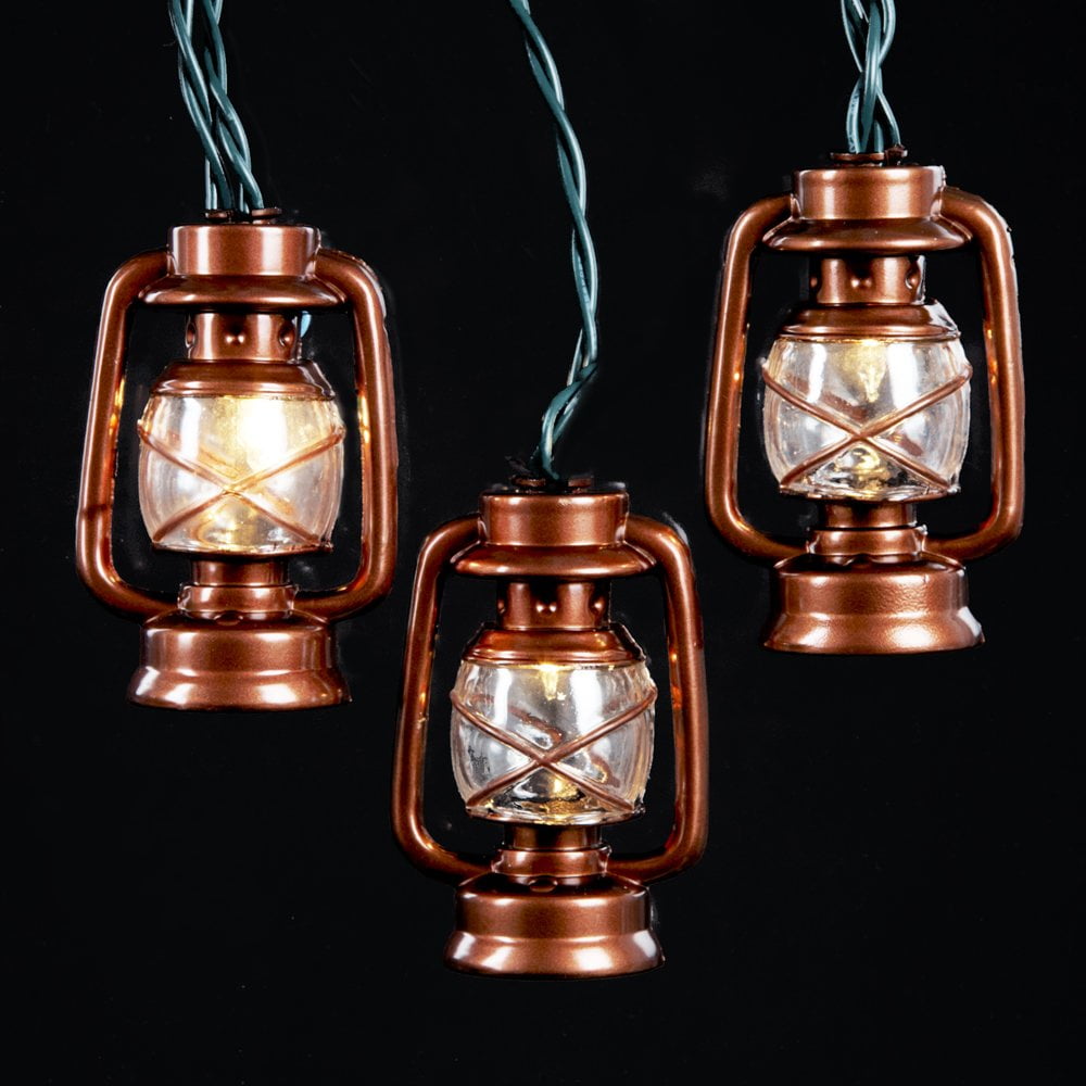 Kurt Adler 10-Light Antique Brass Outdoor Lantern String Lights