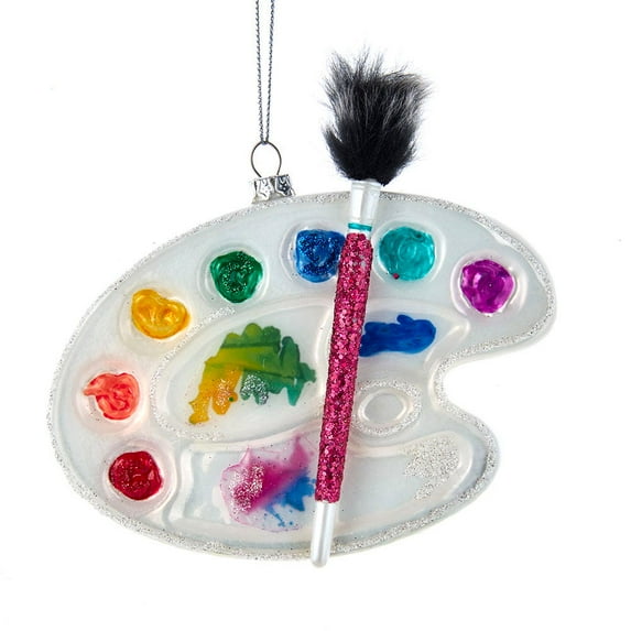 Kurt Adler Water Color Palette and Paint Brush Christmas Ornament