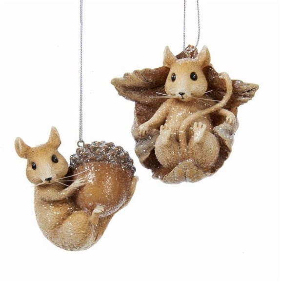 Kurt Adler Winter'S Glen Glittered Mouse Ornament, 2