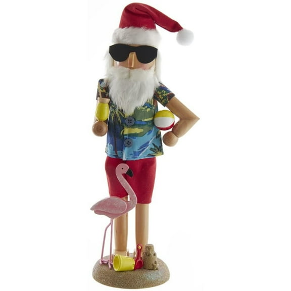 Kurt S. Adler Wooden Beach Santa Nutcracker, 15.5-Inch, Multi-Colored