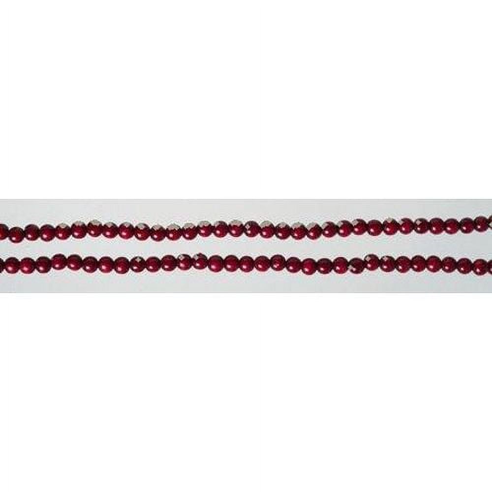 9-Foot Burgundy Wooden Bead Garland for Holiday Decor