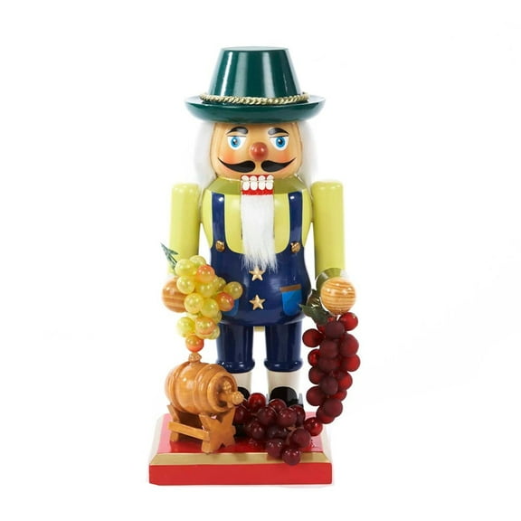 Kurt Adler Wooden Winemaker Nutcracker, 10.25-Inch