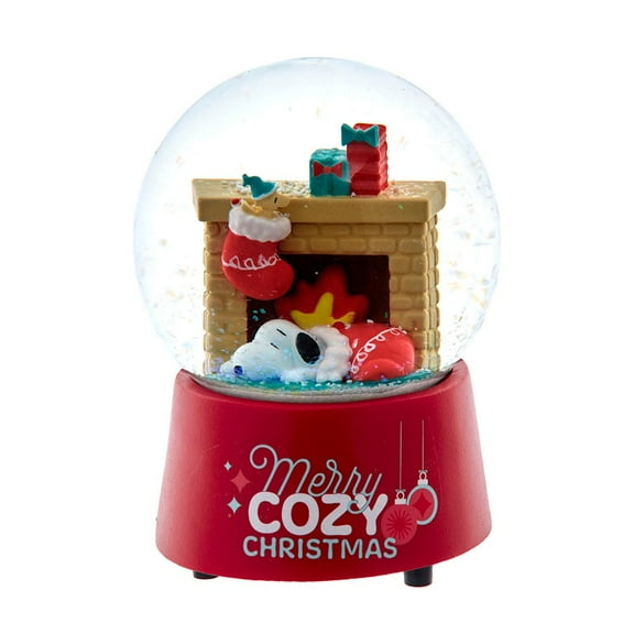 Peanuts PN8242 100 mm Snoopy Fireplace Musical Water Globe
