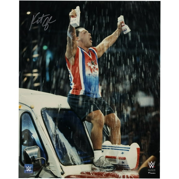 Kurt Angle WWE Autographed 16" x 20" Milk Truck Celebration Photograph - Fanatics Authentic Certified