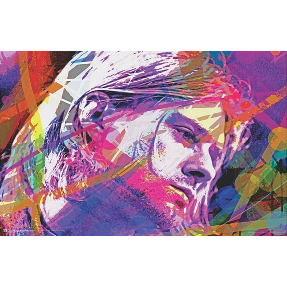 Kurt Cobain Colors by David Lloyd Glover Poster 36" x 24"