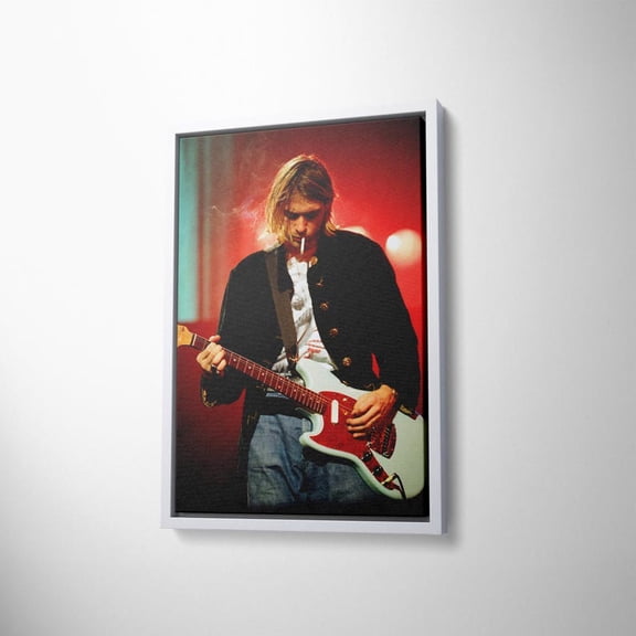 Kurt Cobain Live Guitar Performance Grunge Rock Music Wall Art Size 24x36 Unframed Poster