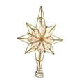 thumbnail image 1 of Kurt S. Adler 11.42 in. UL 10-Light Glittered Capiz Bethlehem Star Tree Topper - Gold, 1 of 1