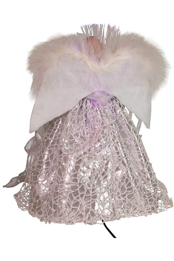 12" Fiber Optic LED Silver Angel Christmas Tree Topper
