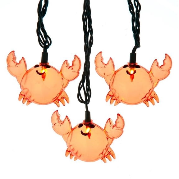 Kurt S. Adler 12 ft. UL 10-Light Crab Light Set - Red
