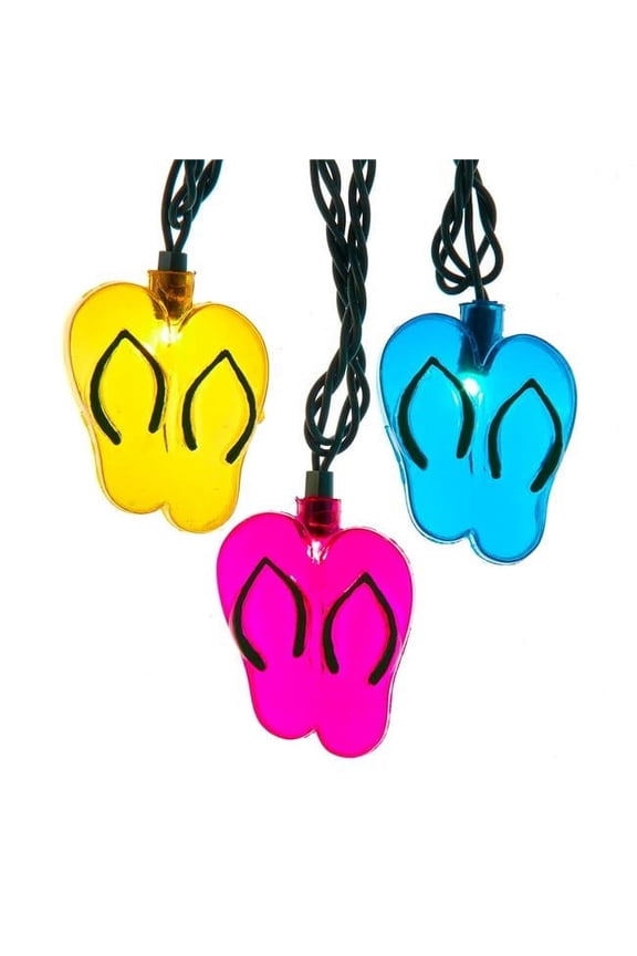 12 ft. UL 10-Light Flip-Flops Light Set - Multi Color