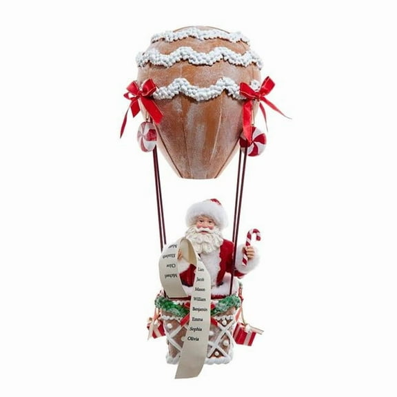 Kurt S. Adler 12 in. Fabriche Gingerbread Hot Air Balloon Santa