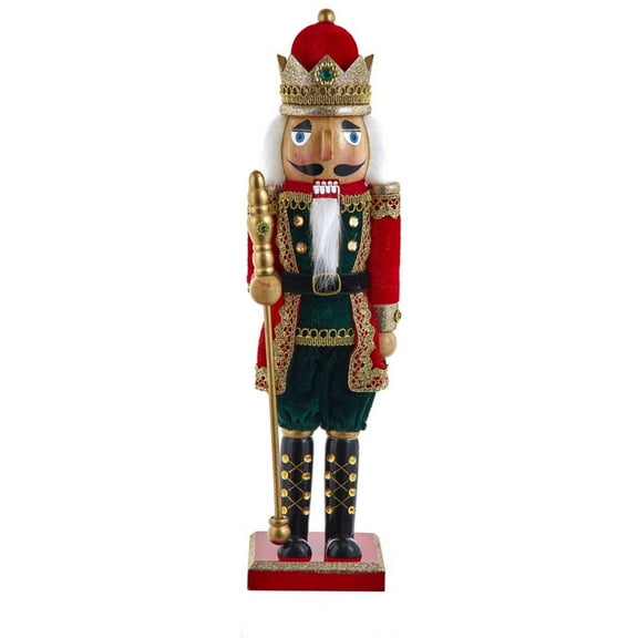 Kurt S. Adler 15" Traditional Red & Green King Wooden Christmas Nutcracker