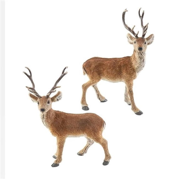 Kurt S. Adler 2 Piece 22 in. Standing Brown Deer Table Piece Set