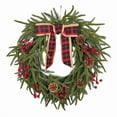 thumbnail image 1 of Kurt S. Adler 24 in. Unlit Berries & Pinecone Rattan Wreath - Green, 1 of 6