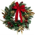 thumbnail image 1 of Kurt S. Adler 24 in. Unlit Gold, Red & Green Ribbon Wreath, 1 of 5