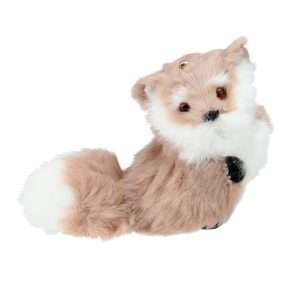 Kurt S. Adler 3.5 Standing Furry Fox Christmas Ornament - Brown/White