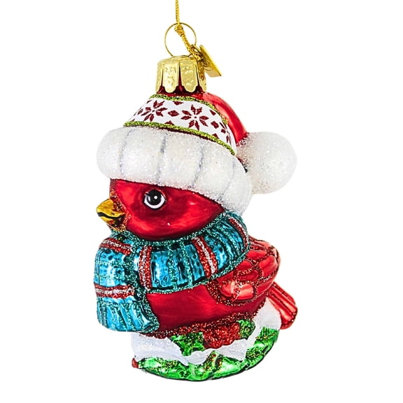 Kurt S. Adler 3.50In Winter Cardinal, Glass, Nbx0186