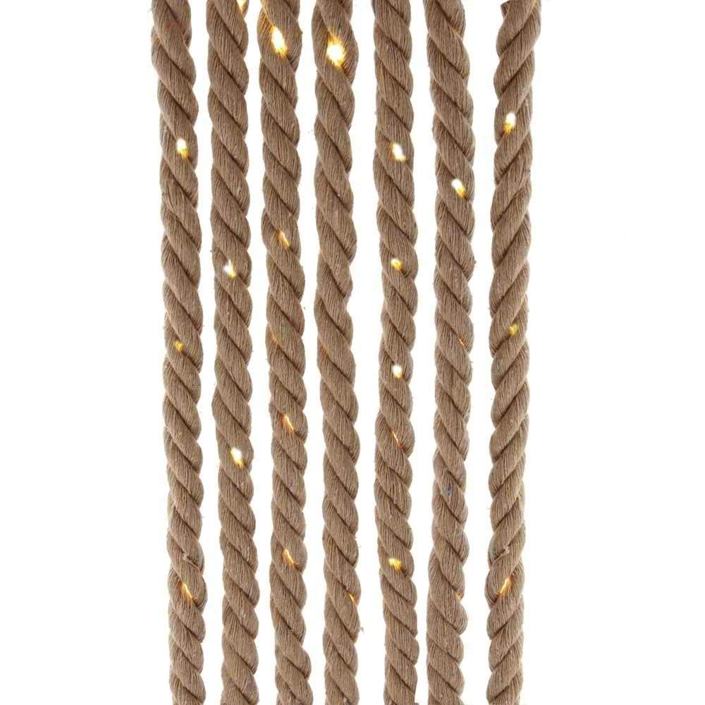 Kurt S. Adler 30 118-Inch Battery-Operated Natural Brown Rope Warm White Super Bright LED Bulbs Novelty Light Set, Multi