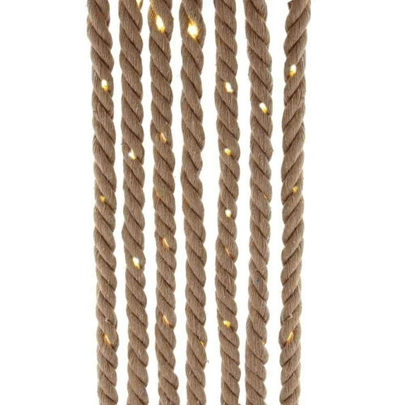 Kurt Adler 118-Inch Battery-Operated Warm White LED Rope Light Set – Natural Brown, Multi-Use