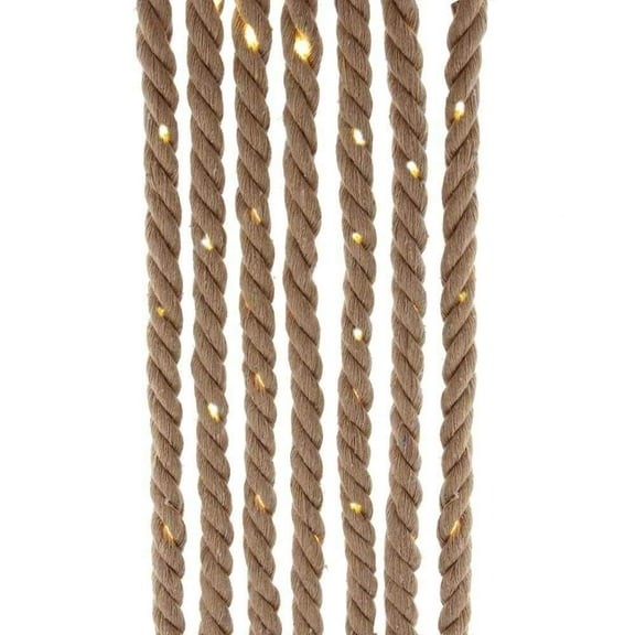 Kurt Adler 118-Inch Battery-Operated Warm White LED Rope Light Set Natural Brown, Multi-Use