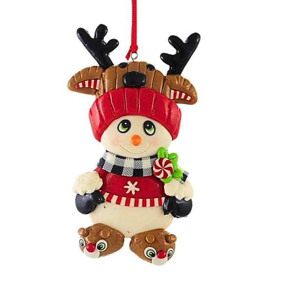 Kurt S. Adler 4.50In Clay Dough Cutie Animal Ornament, Tpr (Thermoplastic Rubber), Snowman T3770 Snowman