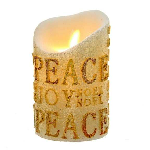 Kurt S. Adler 5-Inch Gold Flicker Flame Battery-Operated Candle, Multi